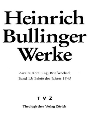cover image of Bullinger, Heinrich